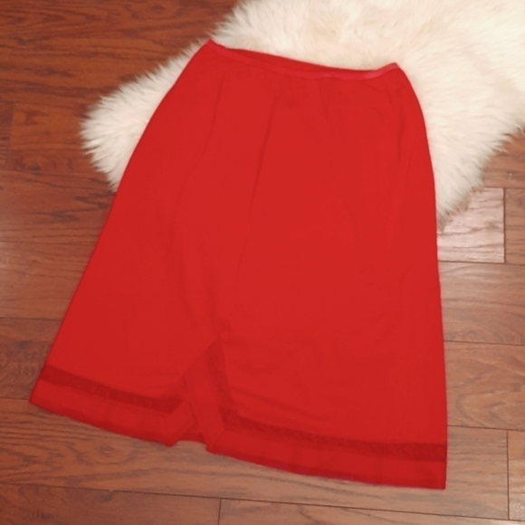 Lorraine Other - Vintage 1960's Lorraine Perfect Fit Nylon Red Midi Lace Detail Slip